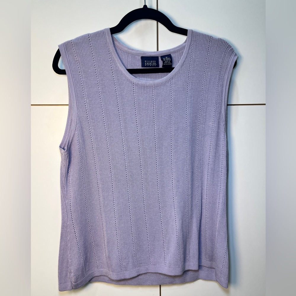 Hillard & Hanson Light Purple Sleeveless Top
